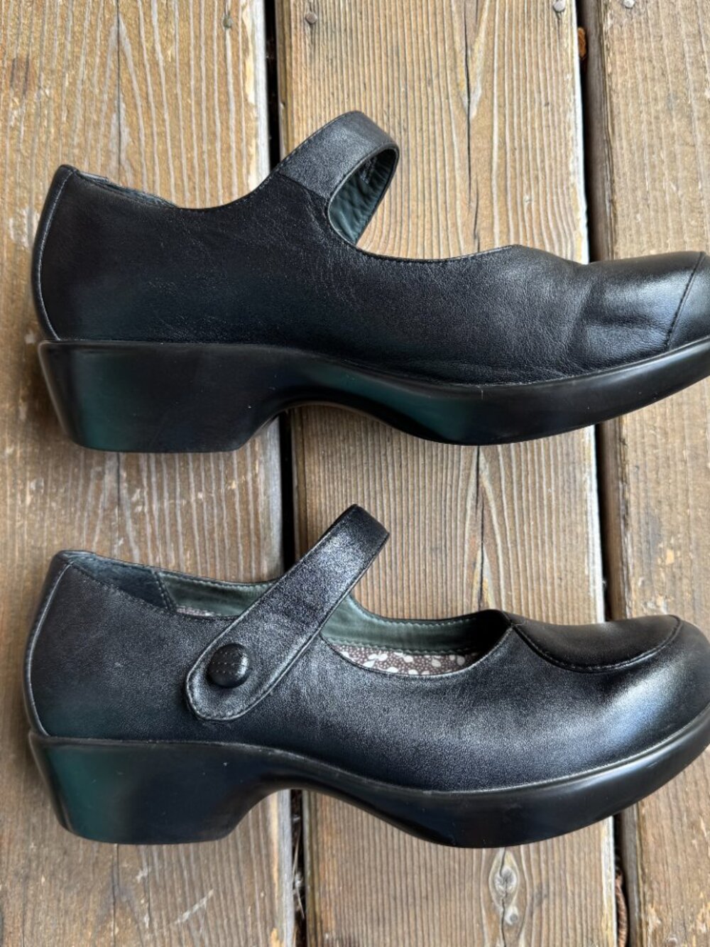 Dansko Abby Black Leather Platform Mary Jane Comfort Shoes in Women's US 9/EU 39 - Picture 7 of 13